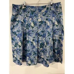Talbots Blue Floral Midi Skirt